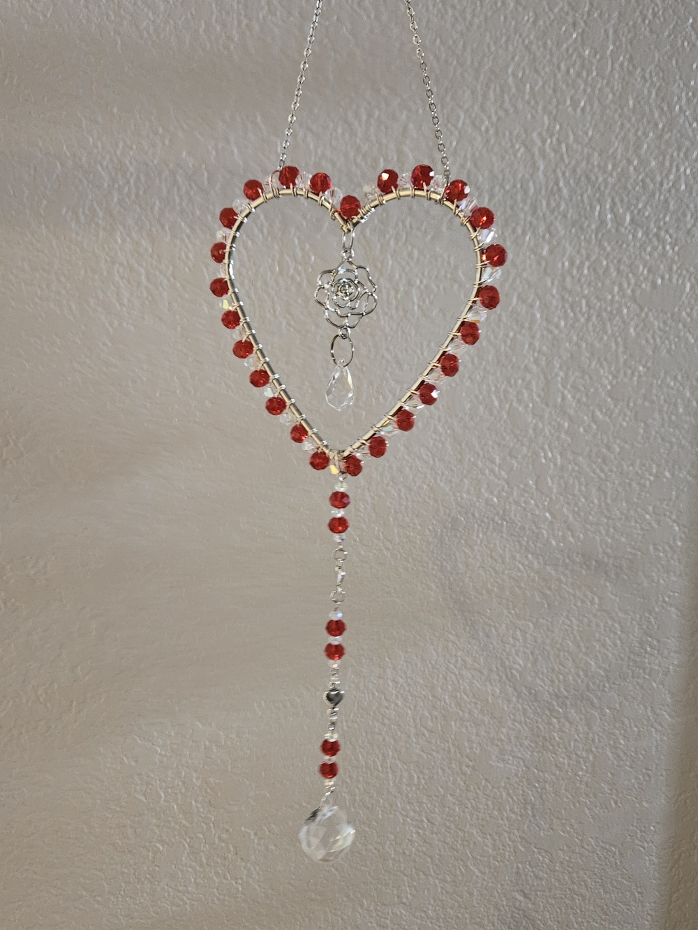 Red Heart Crystal Suncatcher - Home Decor